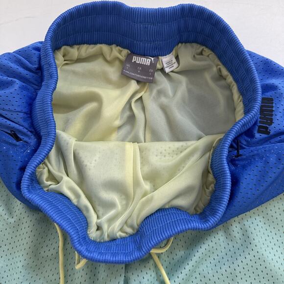 PUMA Men's Scholarship Basketball Shorts Bluemazing Large Mesh COLORBLOCK Y2K - Picture 3 of 11